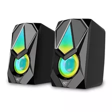 Parlante Gamer Rgb Multicolor Negro 3.5mm Sk563