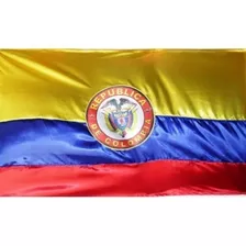 Bandera Colombia 130 X 90 Centímetros Escudo Tela Satinada