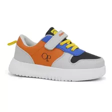 Zapatilla Casual De Niño Farid-g22 Orange/grey/blue.