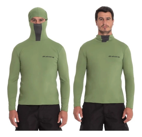 Camisa Proteção Uv Ninja Pesca C/ Capuz,repelente À Insetos.