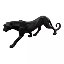 Pantera Negra Estatua Decoraçao Casa Leopardo Escultura