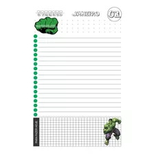 Miolo De Agenda Infantil Incrível Hulk Editável