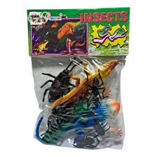 Kit 10 Insetos E Lagarto Brinquedo De Borracha Aranha Barata