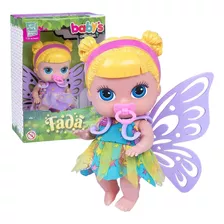 Boneca Mini Fada Baby Collection Loira Menina Vinil 19cm 372