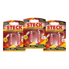 Kit 3 Pilha Steck Alcalina Aaa 2pcs Blister - Total 6 Pilhas