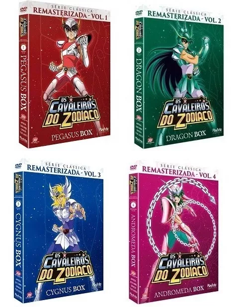 Coleção Dvds Cavaleiros Do Zodíaco - 4 Volumes 
