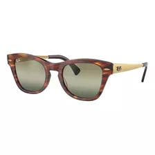 Lente Solar Ray-ban 0rb0707sm Espejeado Color Havana Lente Verde Varilla Oro Armazón Havana