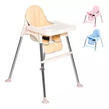 Silla Alta De Bebé Periquera Charola Altura Ajustable 2 En 1 Beige