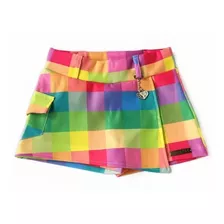 Short Saia Infantil Cores Neon