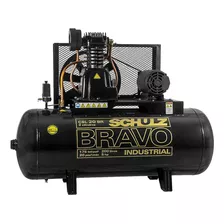 Compressor De Ar Elétrico Schulz Bravo Csl 20 Br/200 Trifásica 183l 3675w 220v/380v 60hz Preto