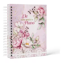 Caderno Anotações Cada Pagina Um Versículo Floral -200pagina