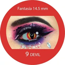 Pupilentes Halloween Fantasía Devil + Estuche + Envio