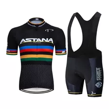 Conjunto Ciclismo Astana Bike Camisa Bretelle Mtb Speed 