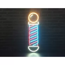 Placa Luminoso Neon De Led - Poste Barbeiro 60x20cm