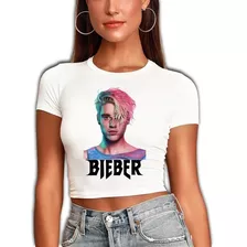 Playera De Justin Bieber Foto Colores Crop Top