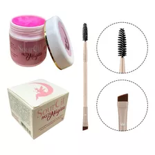 Gel Modelador Sourcil Sobrancelha E Pincel Macrilan Duplo Cor Pasta Magica E Pincel Rosa