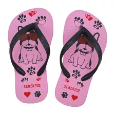 Chinelo Infantil Menina Estampado Cachorrinho Estiloso