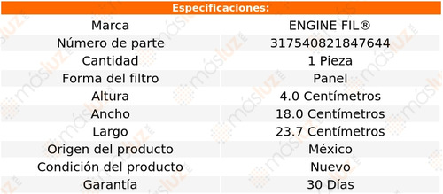 1- Filtro De Aire Malibu 2.2l 4 Cil 2004/2008 Engine Fil Foto 2