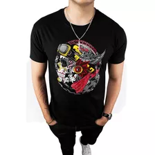 Playera Hombre Casual Negra Calavera Azteca Moon & Rain