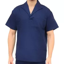 Camisa Brim Com Botão Manga Curta