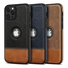 Funda Mikki Bicolor Para iPhone Tipo Piel Leather Case