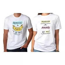 Kit De Camisetas Promovido A Mamãe, Promovido A Papai