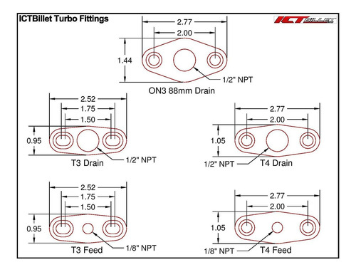 Tic Billet Gt40-gt55 Turbo Billet Suministro De Aceite Rss B Foto 2