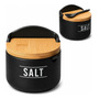 Saleiro Manhattan Em Bambu/porcelana Preta 290ml - Hauskraft
