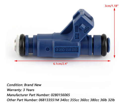 Inyector De Combustible Para Audi A4 Quattro Fit Vw Passat 1 Foto 4