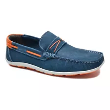 Sapato Mocassim Masculino Azul Marinho Couro C8020 Cl