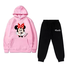 Kit Minnie Moletom Blusa De Frio E Calça Menina Infantil