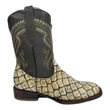 Bota Vaquera Hombre De Piel Bulldog Pescado Natural