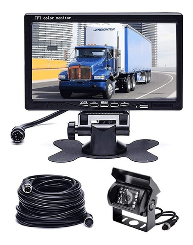 Foto de Camara Reversa Ir Monitor 7 PuLG Y Cable 10m 4pin Camion Bus