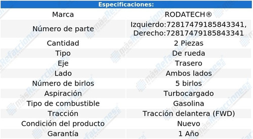 Par Mazas De Rueda Tras Sonata L4 1.6l Fwd 16 Al 19 Rodatech Foto 2