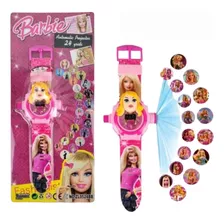 Relogio Barbie Projetor De Luz Com 24 Imagens Infantil