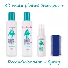 Kit Shampoo Condicionador Spray Antipiolhos Arruda Lavanda