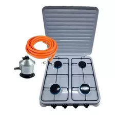 Cocina Encimera Gas 4 Platos + 3 M Manguera + Kit Regulador