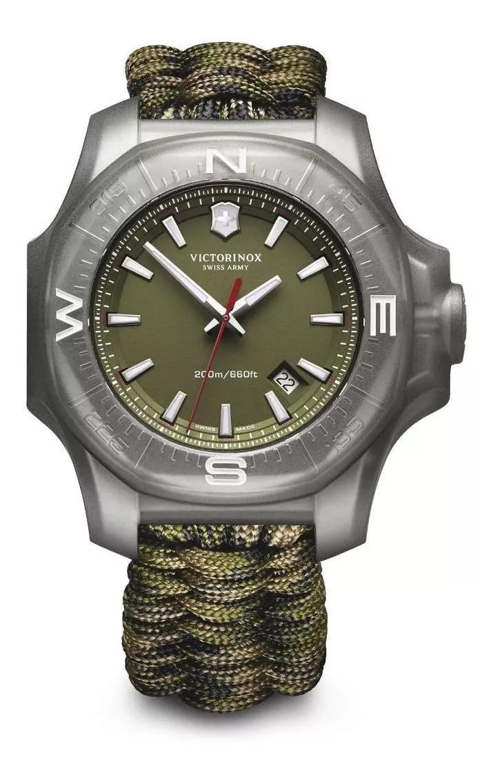 Reloj I.n.o.x. Correa Paracord Verde, Dial Verde, Victorinox