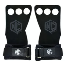 Luvas Grip Cross Pull Up Couro Protetor Palmar 3 Furos Nc Cor Preto Tamanho G