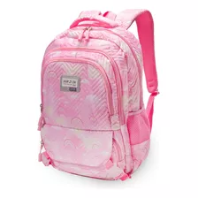 Mochila Escolar Menina Arco Iris Infantil Fashion Rosa