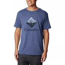 Remera Columbia Hombre Graphic Csc Manga Corta Azul