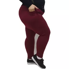 Legging Extra Cintura Alta Plus Size Com Bolso Celular