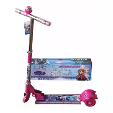 Patinete Infantil Menina Frozen 3 Rodas Led E Musical Buzina