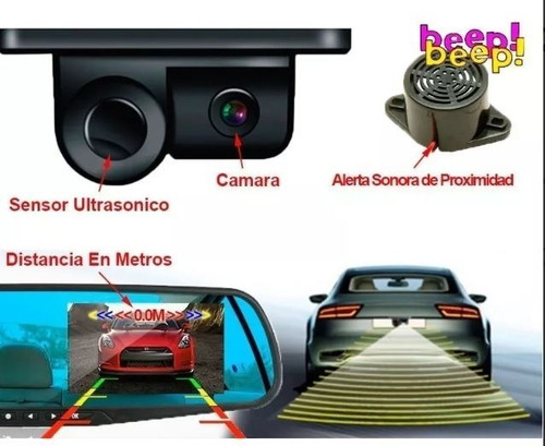 Espejo Retrovisor Dvr Personalizado Sensor De Reversa Fiat Foto 2