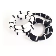 Set 50 Colet Accesorio Para Cabello Multicolor 2,5cm Color Negro/blanco