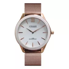 Reloj Feraud Hombre Rose Cerámica Blanca Tejido F5514