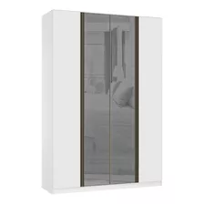 Guarda Roupa 4 Portas 3 Gavetas 159,2 Cm Com Vidro Reflecta