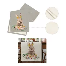 Mantel De Mesa Con Diseño De Conejo De Pascua De Primavera,