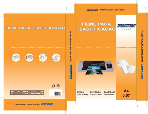 Filme Plástico Polaseal A4 07mm C/100unid
