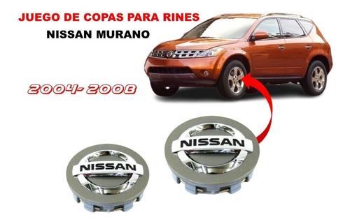 Par De Copas De Centro De Rin Nissan Murano 2004-2008 Foto 2